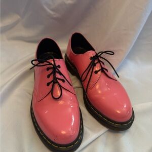 Dr. Martens Pink Patent Lace-Up Oxfords